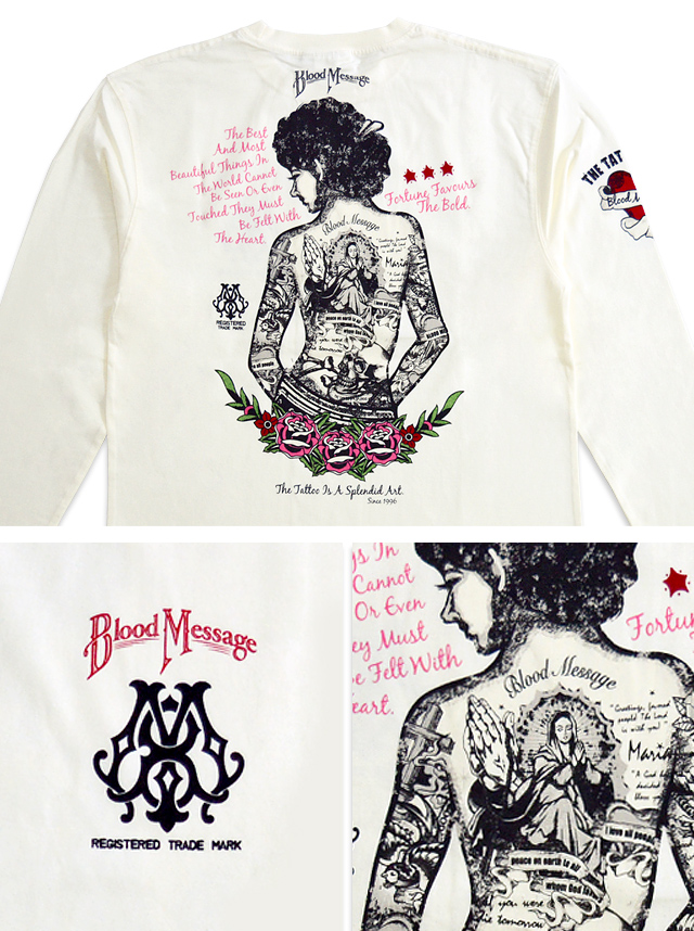 Tattoo Girl長袖Tシャツ(BLLT-1000)◆BLOOD MESSAGE/ブラッドメッセージ