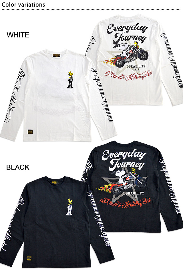 スヌーピー フラッグスタッフ刺繍長袖tシャツ Flagstaff 刺繍 ピーナッツ バイク ロングtシャツ スヌーピー フラッグスタッフ刺繍長袖tシャツ Flagstaff 刺繍 ピーナッツ バイク ロングtシャツ