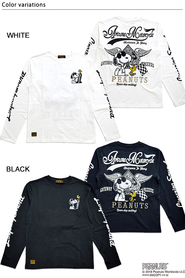 スヌーピー フラッグスタッフ Spade Wingロングtシャツ Flagstaff 4130 刺繍 長袖tシャツ スヌーピー フラッグスタッフ Spade Wingロングtシャツ Flagstaff 4130 刺繍 長袖tシャツ