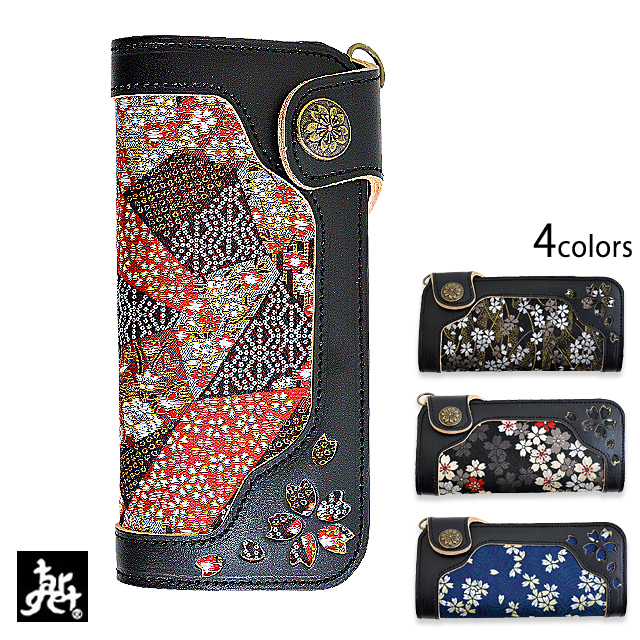メンズファッション 財布、帽子、ファッション小物 桜金襴×レザーウォレット◆TARGET(ターゲット)