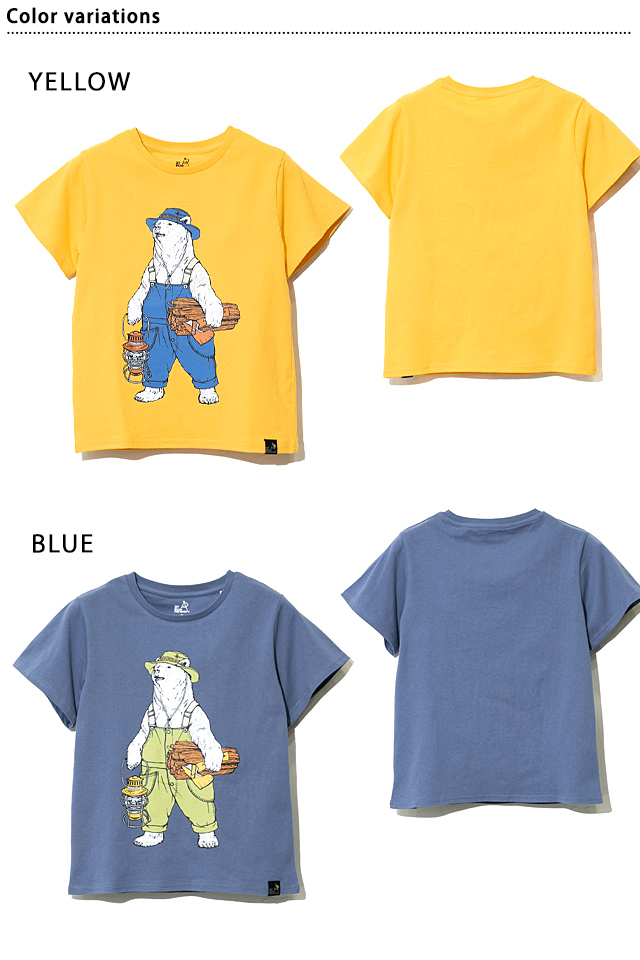 USA/C オーバーオールキャンパー熊半袖Tシャツ go slow caravan キッズ 391924 ゴースローキャラバン