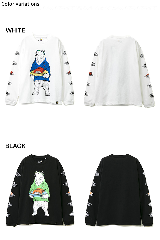 Usa C回転寿司クマ長袖tシャツ Go Slow Caravan ゴースローキャラバン ロングtシャツ 熊 すし