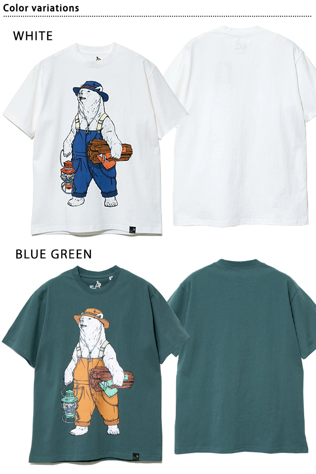 USA/C オーバーオールキャンパー熊半袖Tシャツ go slow caravan 391911 ゴースローキャラバン