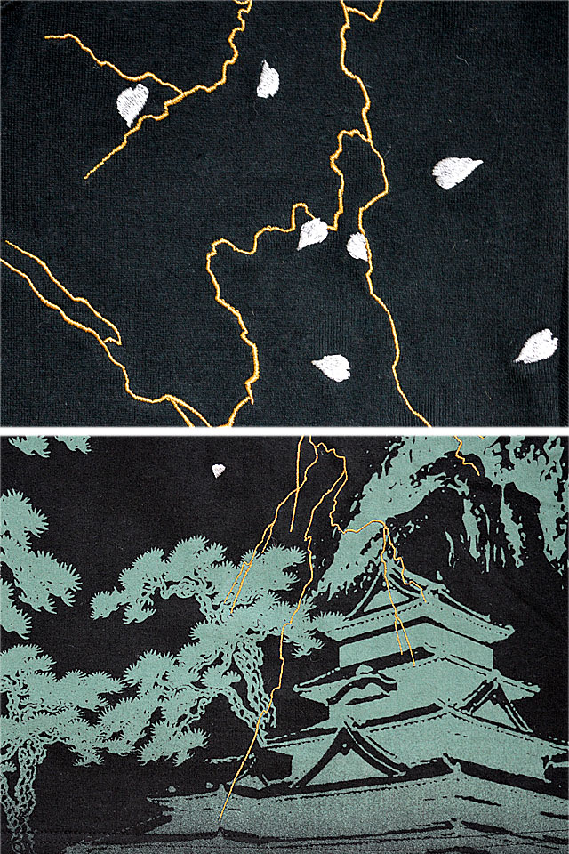 燃ゆる酒呑童子長袖tシャツ 絡繰魂 4001 和柄 和風 粋 刺繍 からくり ロングtシャツ 燃ゆる酒呑童子長袖tシャツ 絡繰魂 4001 和柄 和風 粋 刺繍 からくり ロングtシャツ