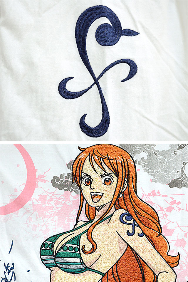 絡繰魂 One Piece 泥棒猫長袖tシャツ ナミ 絡繰魂 4092 和柄 和風 刺繍 ワンピース
