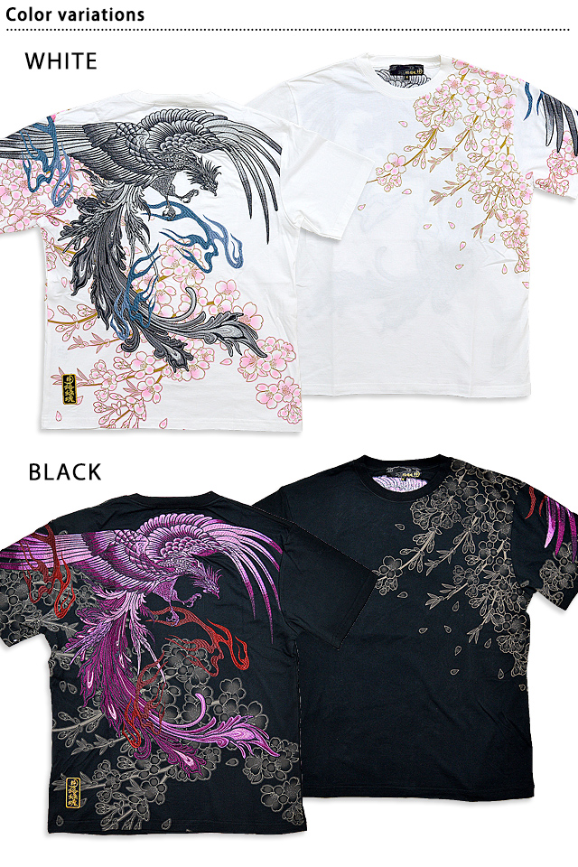 鳳凰桜満開半袖Tシャツ◆絡繰魂
