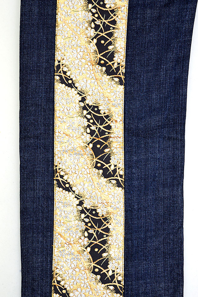 [NAMITATSU 波達] 金襴切替 刺繍 ジーンズ [和柄] P-50374