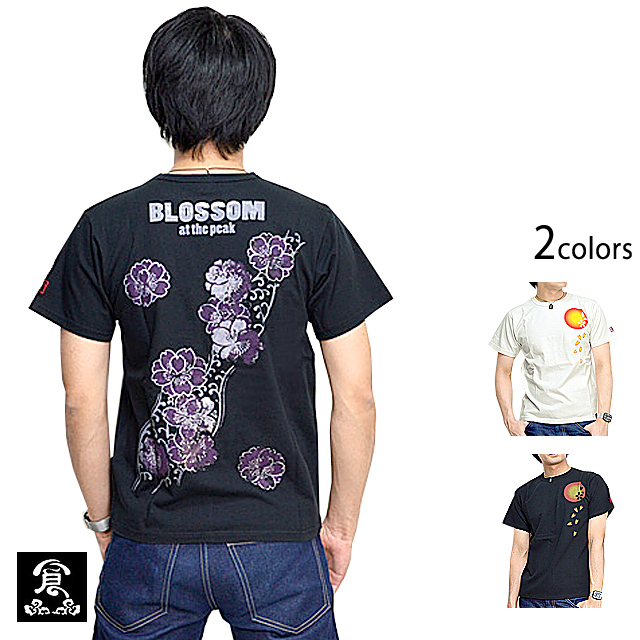 Blossom桜柄半袖tシャツ 備中倉敷工房 倉 和柄 和風 サクラ さくら