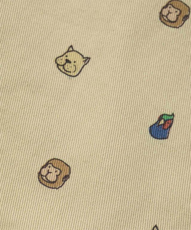 犬猿雉家来モノグラムプリントショーツ 桃太郎ジーンズ 02 071 Momotaro Jeans 日本製 国産