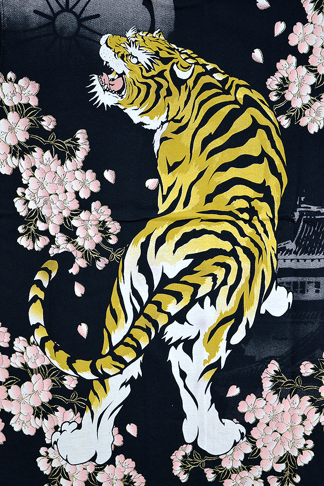 虎半袖tシャツ 朧 和柄 和風 おぼろ トラ 桜 サクラ さくら