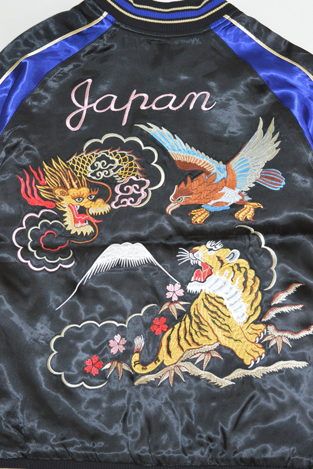 龍と鷹と虎柄刺繍スカジャン Japanesque ジャパネスク 3RSJ-028 和柄 