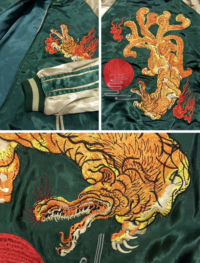 九尾狐柄刺繍リバーシブルスカジャン スクリプト 花旅楽団 和柄 送料無料 妖怪 Ssj 510 九尾狐柄刺繍リバーシブルスカジャン スクリプト 花旅楽団 和柄 送料無料 妖怪 Ssj 510