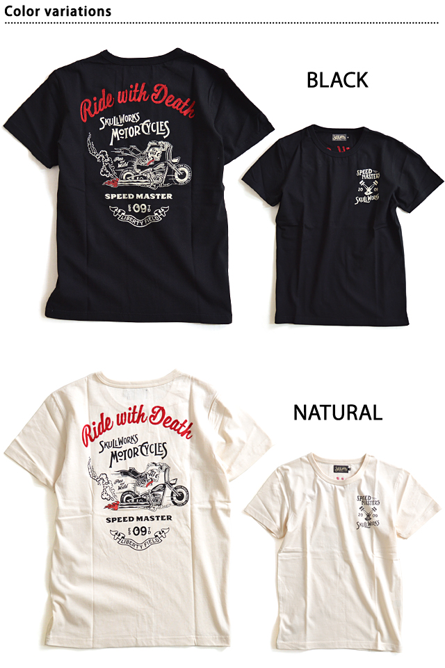 スカルライド半袖Tシャツ◆スカルワークス