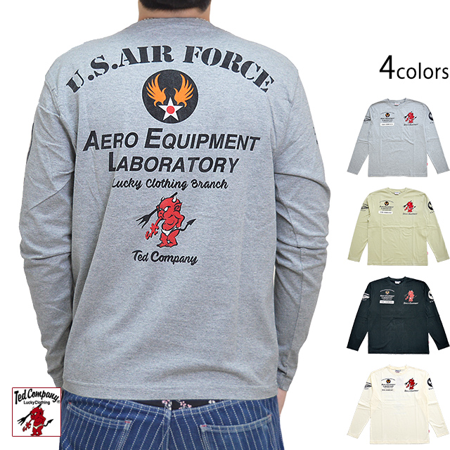 U.S.AIR FORCE長袖Tシャツ TEDMAN テッドマン TDLS-342 エフ商会 efu ミリタリー ロングTシャツ ロンT