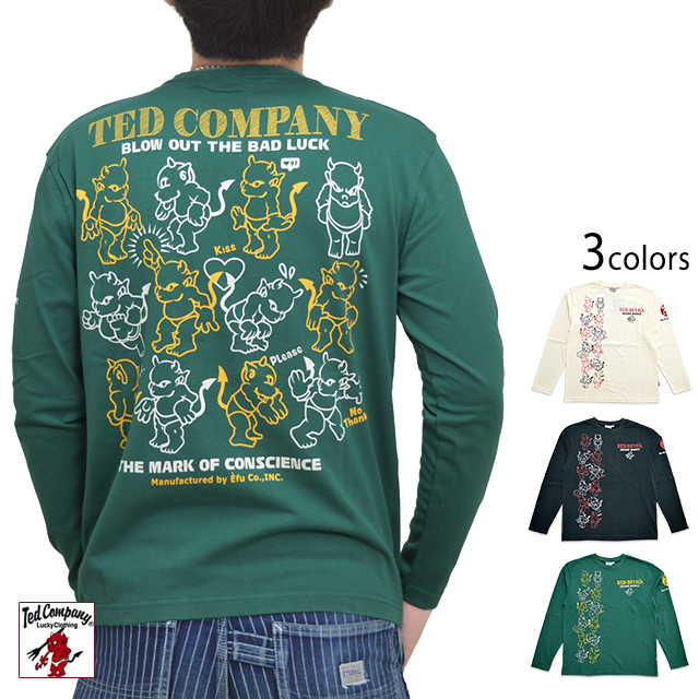 イラストテッドマンロングtシャツ Tedman テッドマン Tdls 345 長袖tシャツ エフ商会 Efu アメカジ