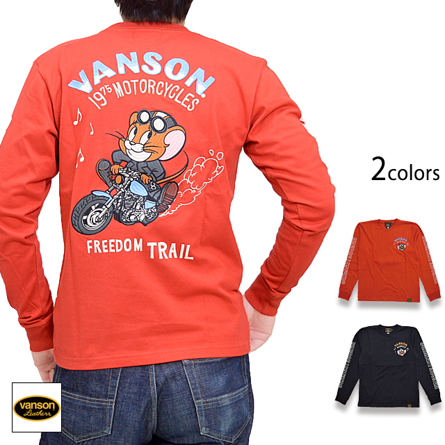 vanson×TOM＆JERRYコラボ 天竺ロングTシャツ vanson TJV-2233 バンソン