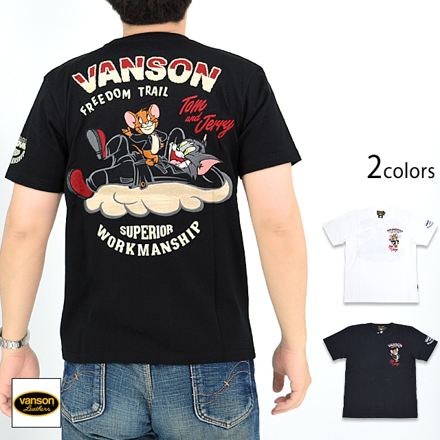 バンソン VANSON トムとジェリー 刺繍 コラボ デニム シャツ ジャケットシャツ