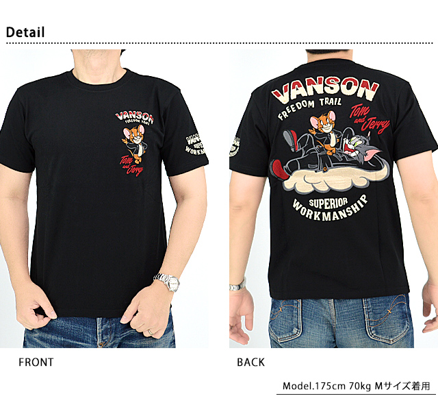 vanson×TOM＆JERRYコラボ 天竺半袖Tシャツ◆vanson