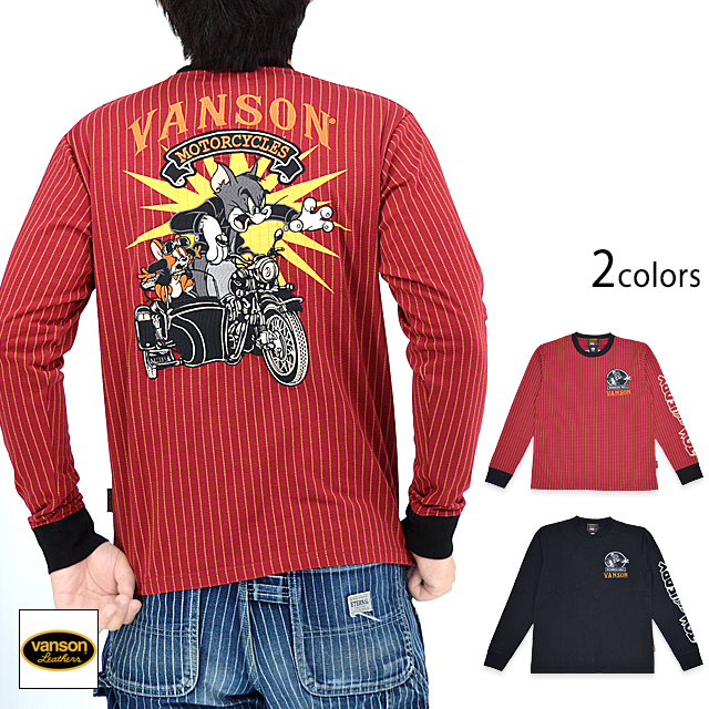 vanson×TOM＆JERRYコラボ 天竺ロングTシャツ vanson TJV-2330