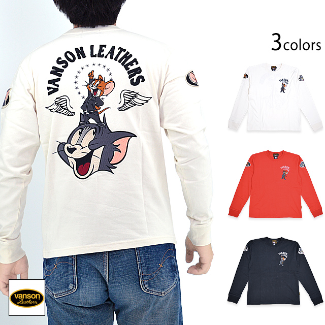 vanson×TOM＆JERRY 天竺ロングTシャツ vanson TJV-2402 ヴァンソン